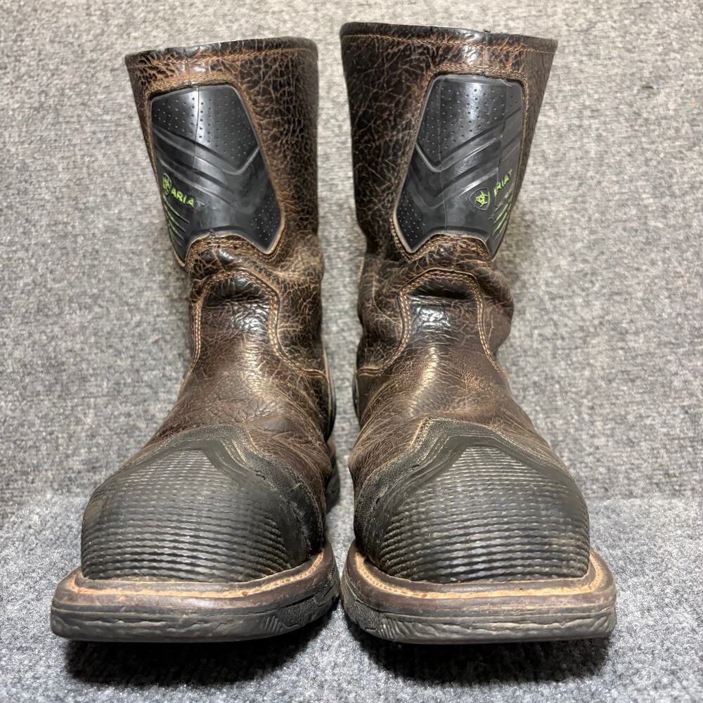 Ariat Mens WorkHog Pull On Work Boots Brown Leather Size 10.5 EE Wide Composite - Picture 4 of 10